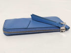 Loewe Card Case Puzzle Coin Holder Blue Leather Long Purse Business Silver — view 6