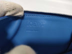 Loewe Card Case Puzzle Coin Holder Blue Leather Long Purse Business Silver — view 7
