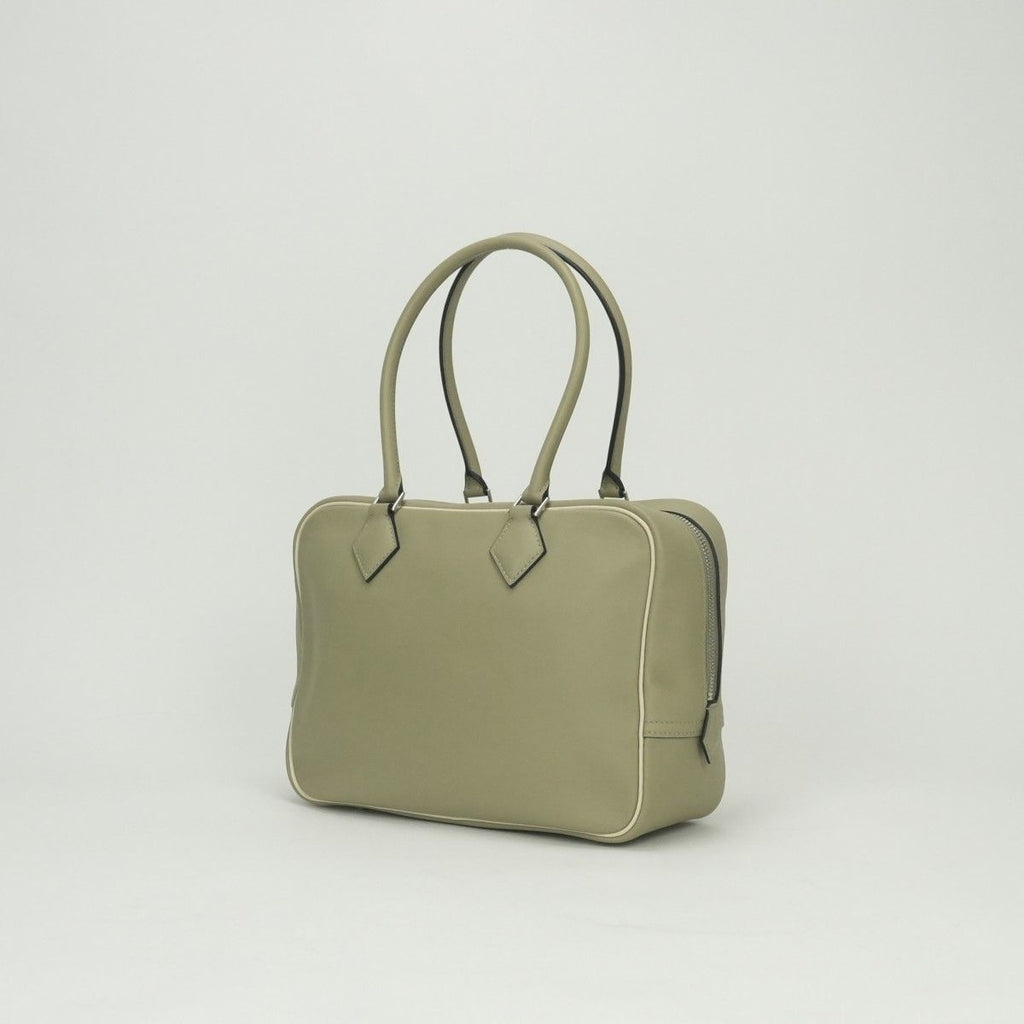 Hermes Plume 28 Tote Swift Sauge Cles Craie Green Beige Silver Handbag Veau — view 2