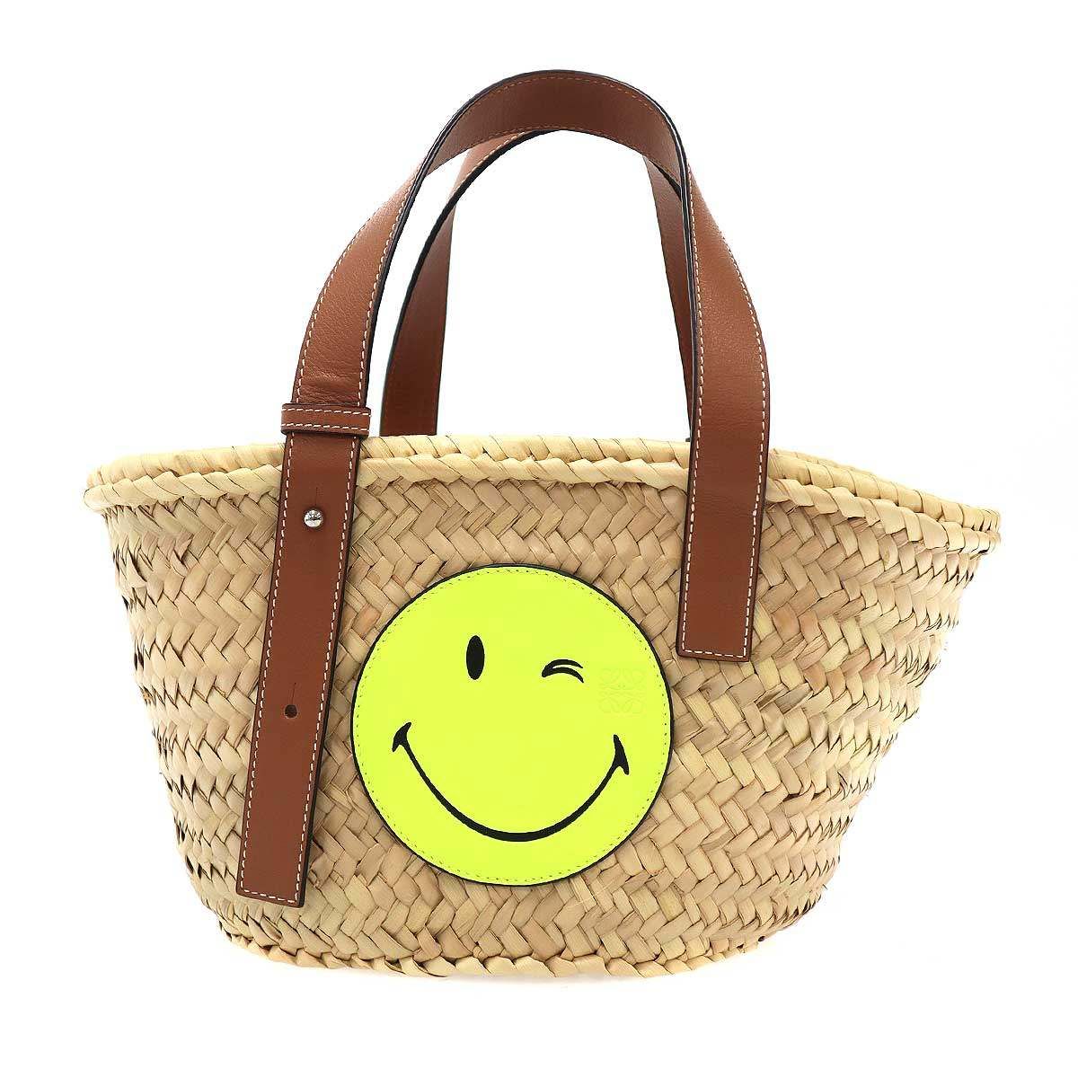 Loewe Smiley World Basket Small Bucket Tote Beige