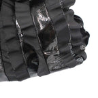 Prada Tessuto Vernice Frill Handbag Black — view 9