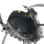 Prada Tessuto Vernice Frill Handbag Black — view 6