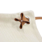 Hermes Aline Toile Chevron MM Toileche Blanc 2-Way Shoulder Backpack Beige — view 8