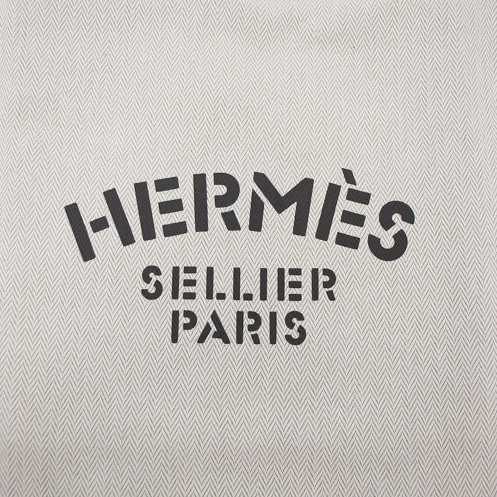 Hermes Aline Toile Chevron MM Toileche Blanc 2-Way Shoulder Backpack Beige — view 5