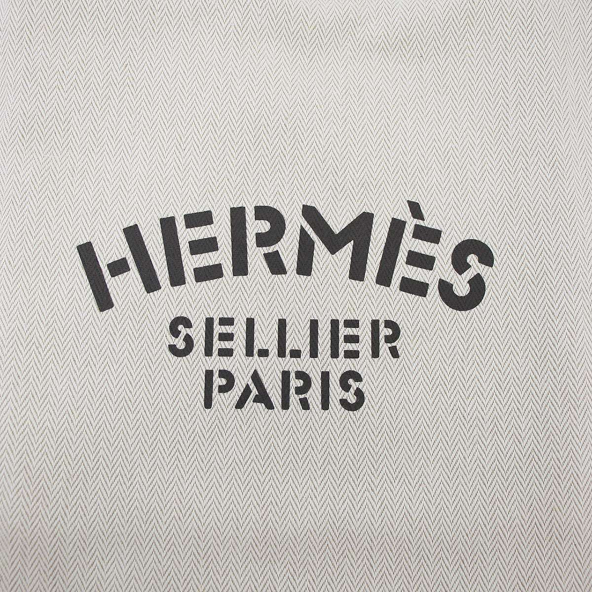 Hermes Aline Toile Chevron MM Toileche Blanc 2-Way Shoulder Backpack Beige — view 5