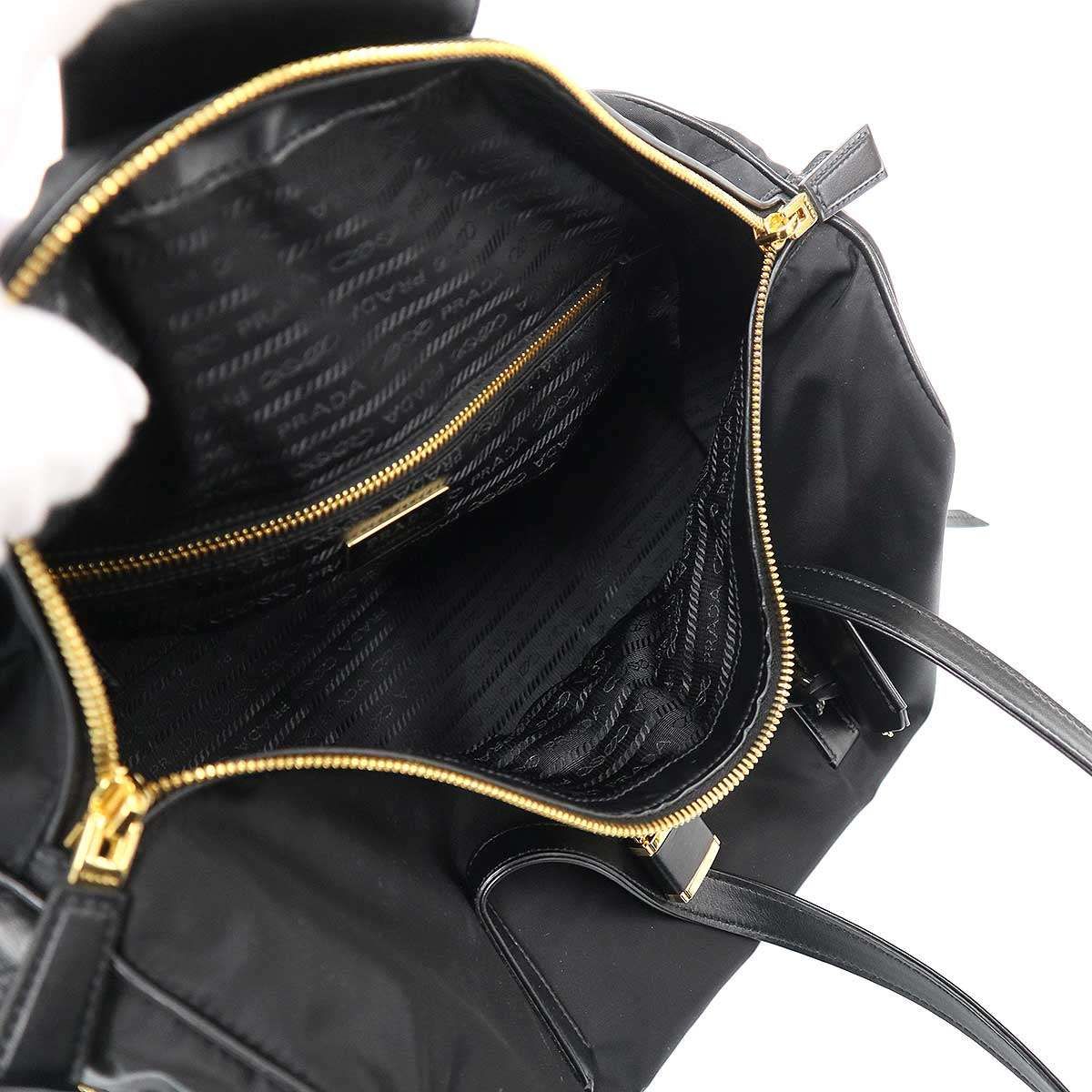 Prada Re-Nylon Large Top Handle Bag Black — view 7