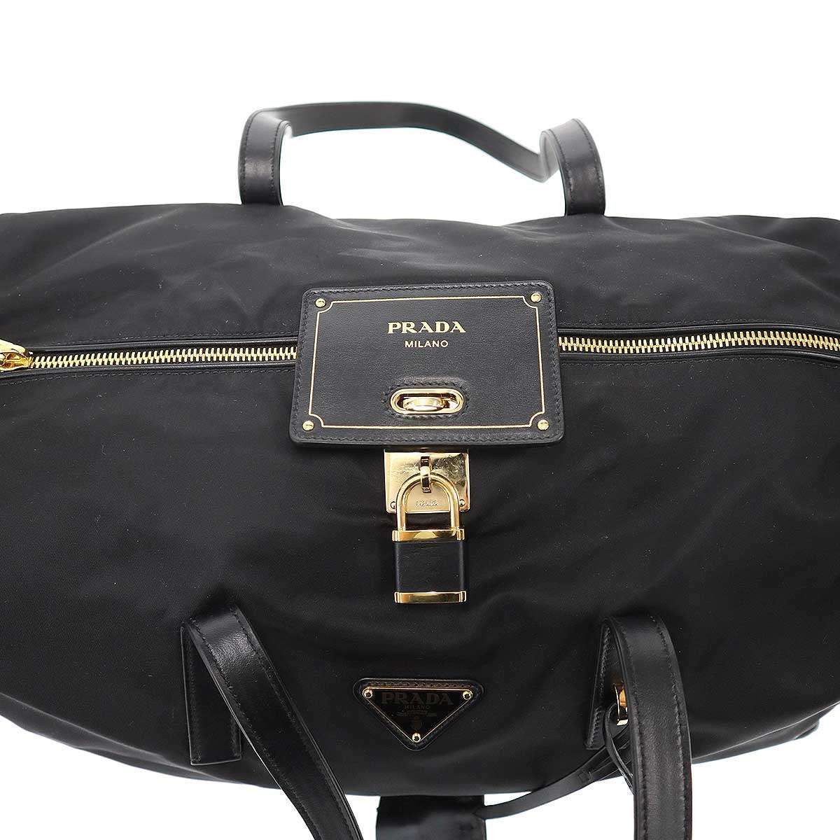 Prada Re-Nylon Large Top Handle Bag Black — view 5