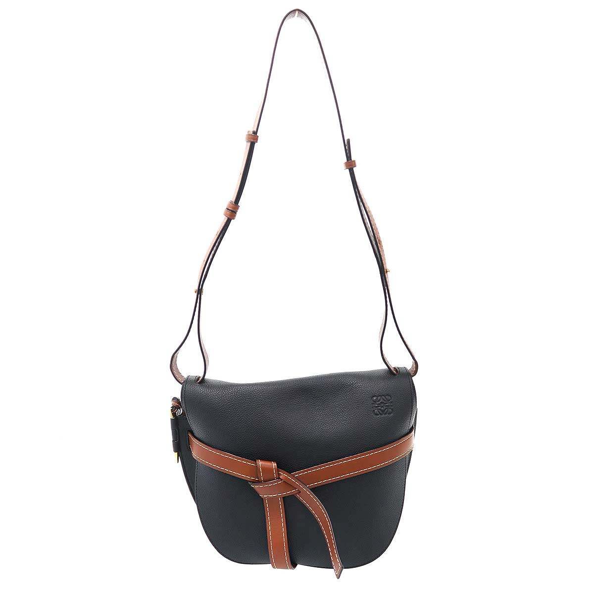 Loewe Gate Small Shoulder Bag Black Brown