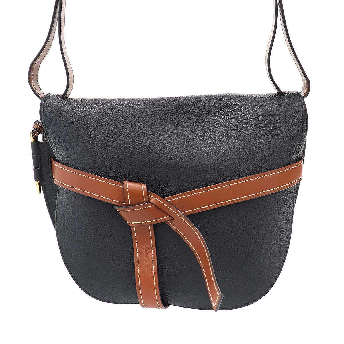 Loewe Gate Small Shoulder Bag Black Brown — view 2
