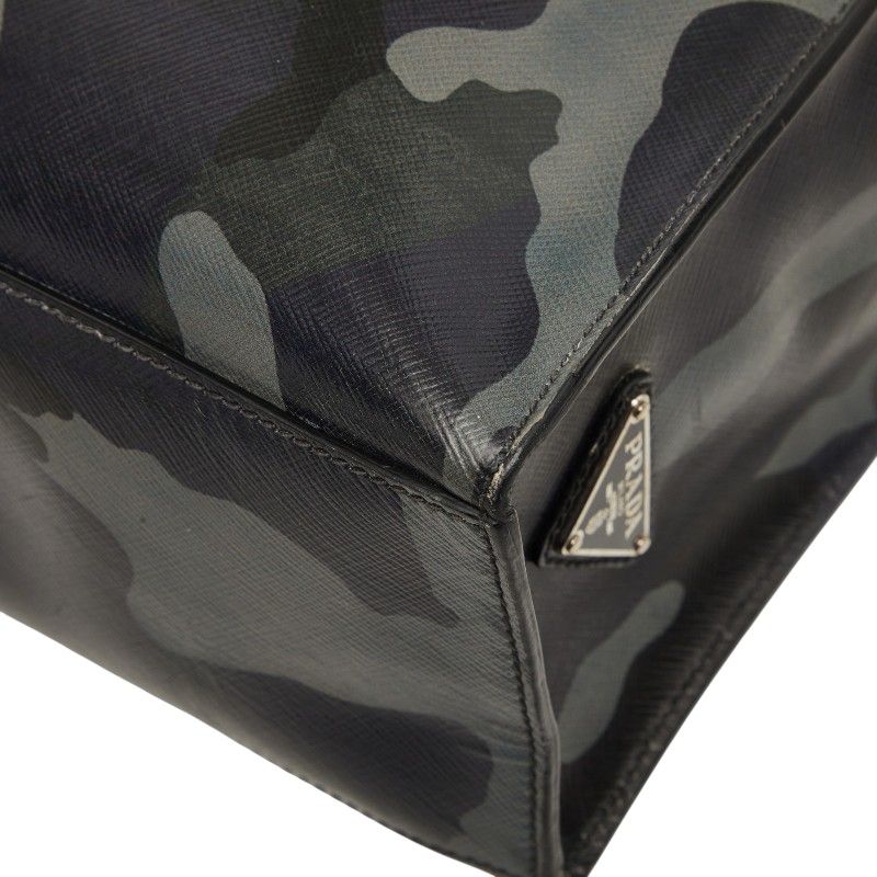 Prada Camouflage 2-Way Shoulder Bag Gray Purple Black Leather — view 6