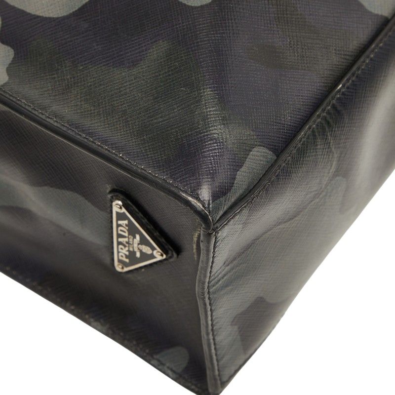 Prada Camouflage 2-Way Shoulder Bag Gray Purple Black Leather — view 5