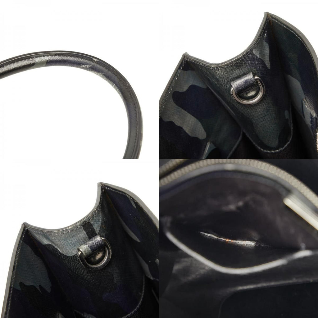 Prada Camouflage 2-Way Shoulder Bag Gray Purple Black Leather — view 9