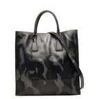Prada Camouflage 2-Way Shoulder Bag Gray Purple Black Leather