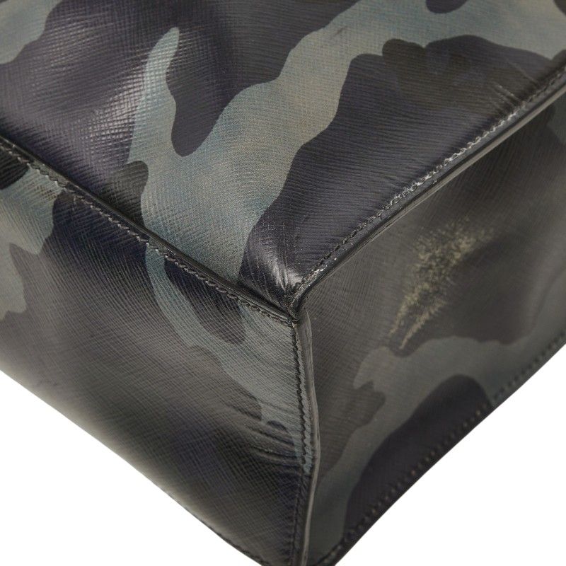 Prada Camouflage 2-Way Shoulder Bag Gray Purple Black Leather — view 4