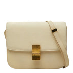 Celine Classic Box Shoulder Bag Ivory Leather