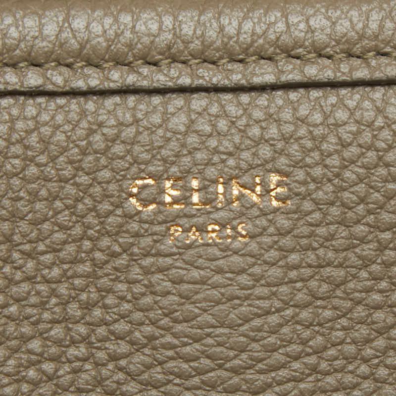 Celine Small Fold Cover 2-Way Shoulder Bag Beige Leather — view 9