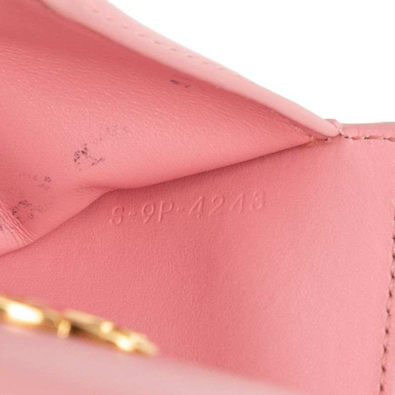 Celine Triomphe Small Flap Wallet Trifold Pink Leather — view 6