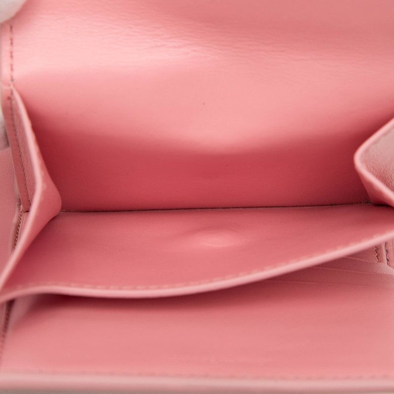 Celine Triomphe Small Flap Wallet Trifold Pink Leather — view 5