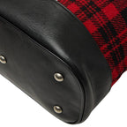 Saint Laurent Tweed Backpack Drawstring Red Leather — view 4