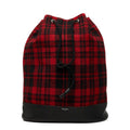 Saint Laurent Tweed Backpack Drawstring Red Leather