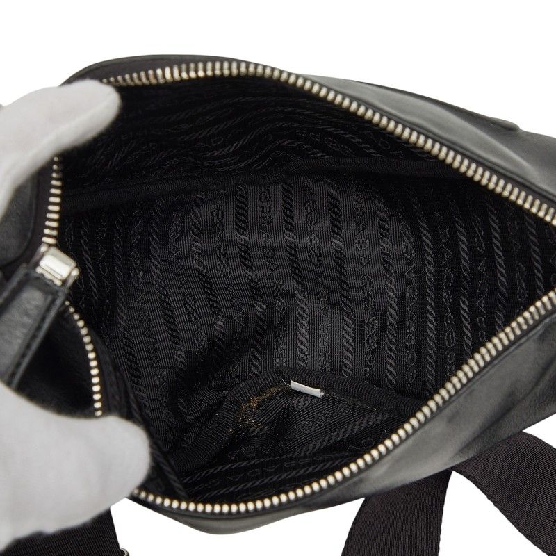 Prada Crossbody Shoulder Bag Black Leather — view 5