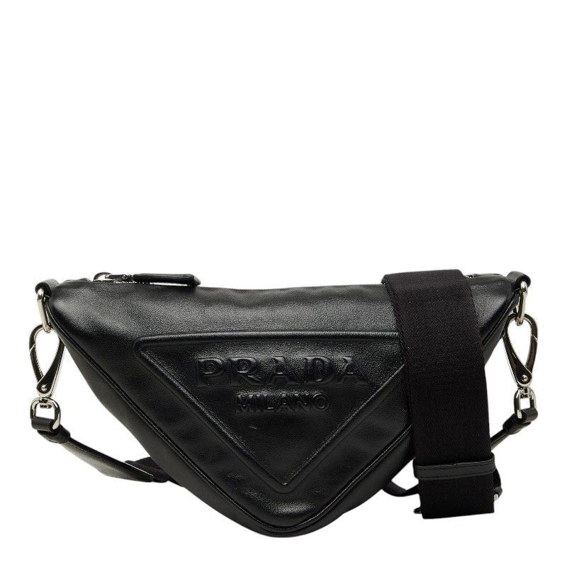 Prada Crossbody Shoulder Bag Black Leather