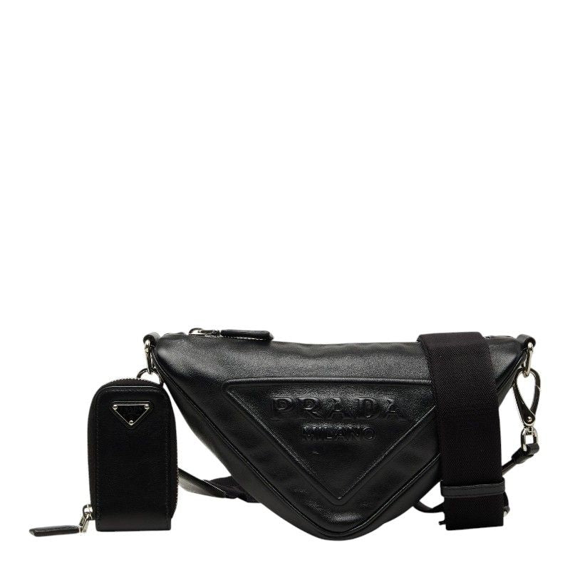Prada Crossbody Shoulder Bag Black Leather — view 8