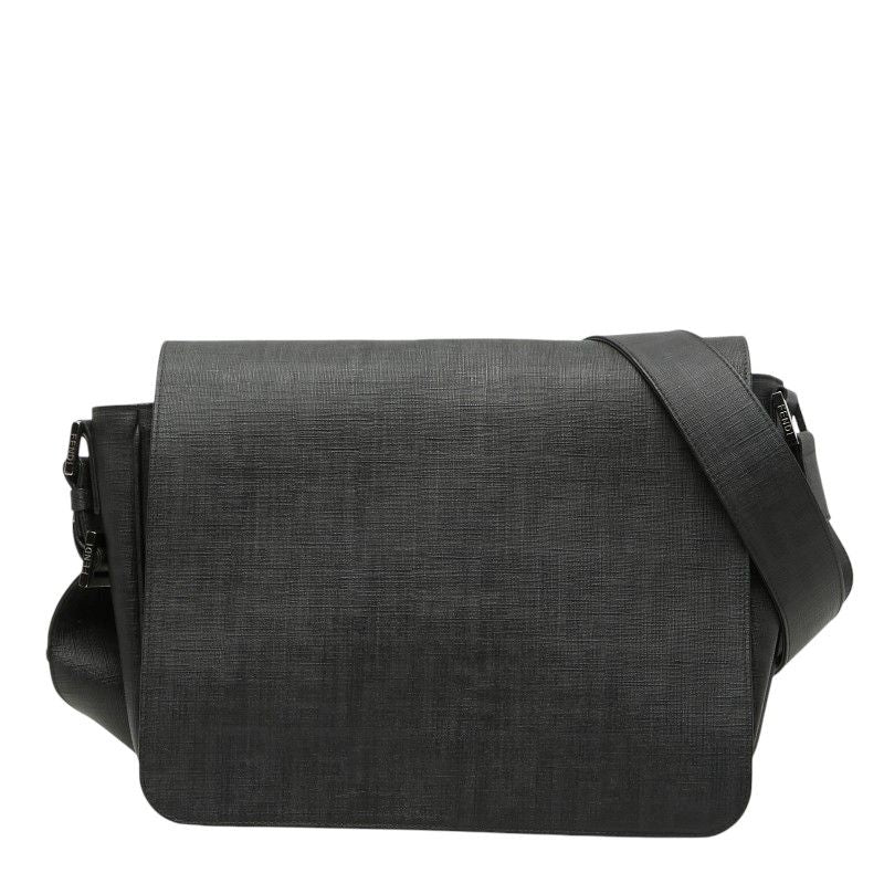 Fendi Zucca Crossbody Shoulder Bag Gray Black