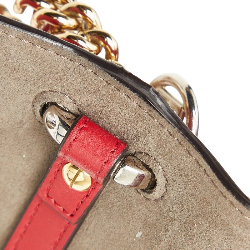 Fendi Mini Canai Chain Shoulder Bag Red Leather — view 9