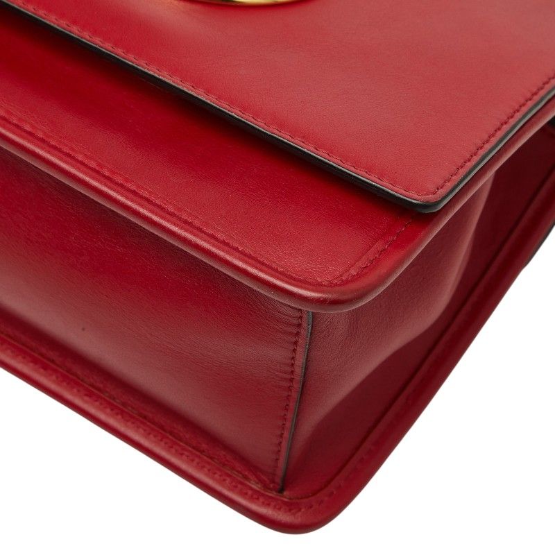 Fendi Mini Canai Chain Shoulder Bag Red Leather — view 4
