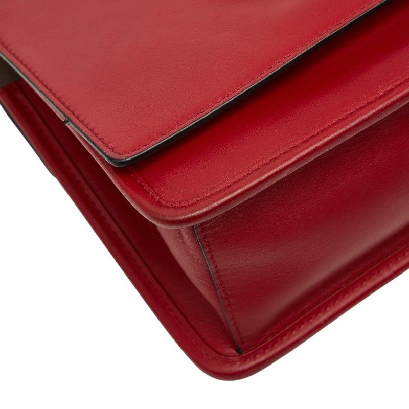 Fendi Mini Canai Chain Shoulder Bag Red Leather — view 5