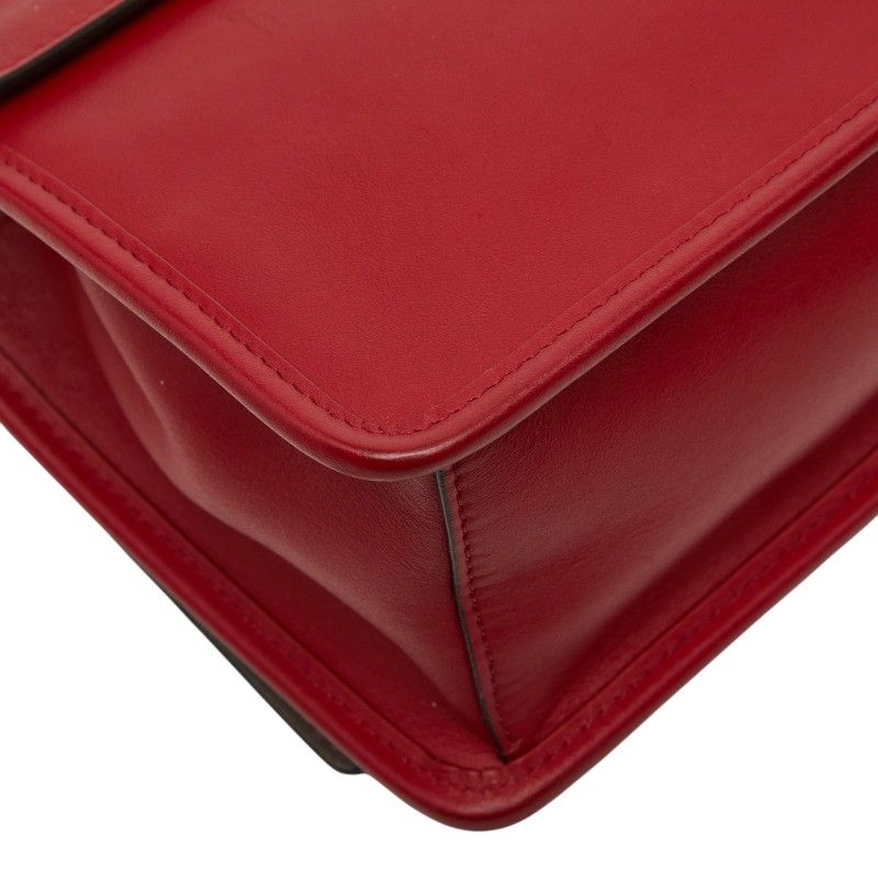 Fendi Mini Canai Chain Shoulder Bag Red Leather — view 7