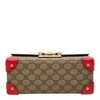 Gucci GG Small Bamboo Chain Shoulder Bag 2-Way Beige Red Leather — view 3