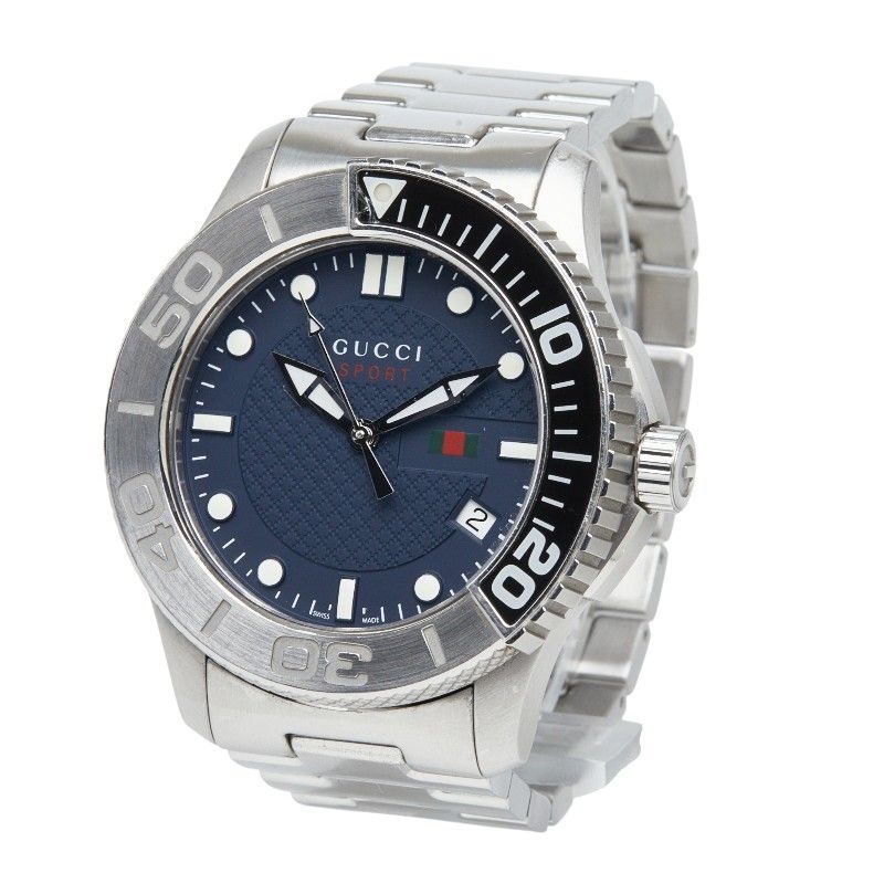Gucci Timeless Sports Watch Navy Silver Stainless Steel — view 2