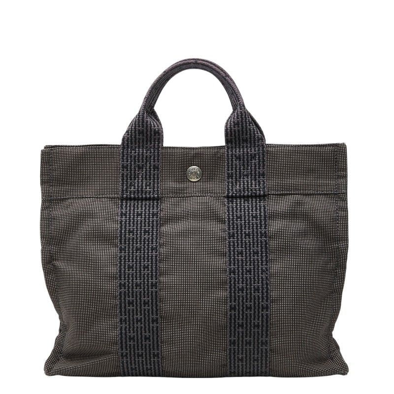 Hermes Her Line Tote PM Gray Canvas