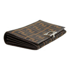 Fendi Zucca Wallet Brown Black Canvas Leather — view 7