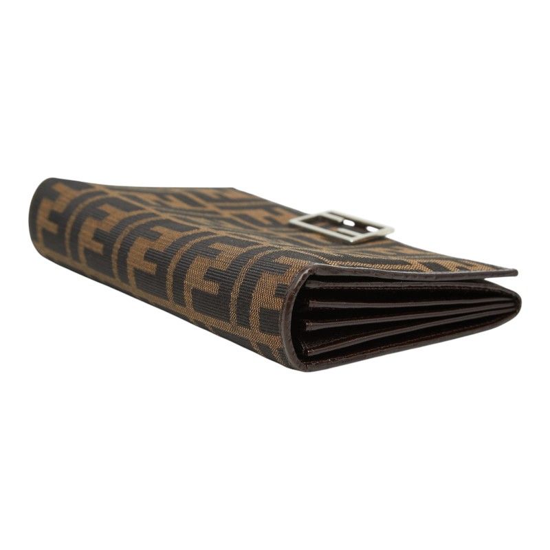 Fendi Zucca Wallet Brown Black Canvas Leather — view 4