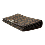 Fendi Zucca Wallet Brown Black Canvas Leather — view 6