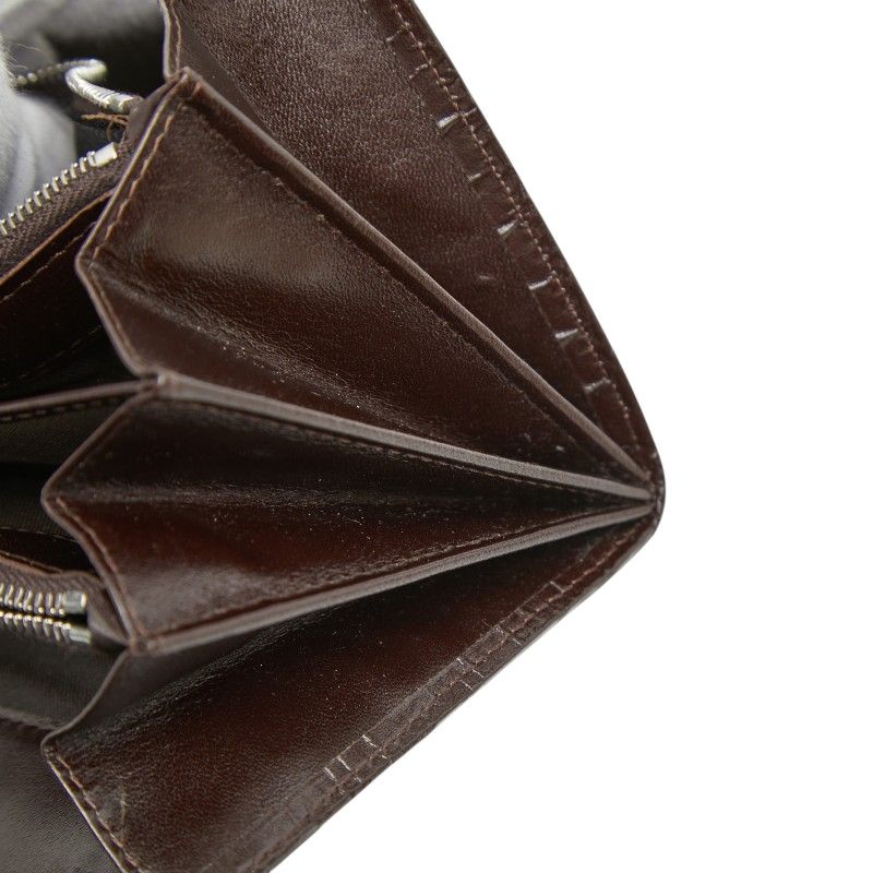 Fendi Zucca Wallet Brown Black Canvas Leather — view 8