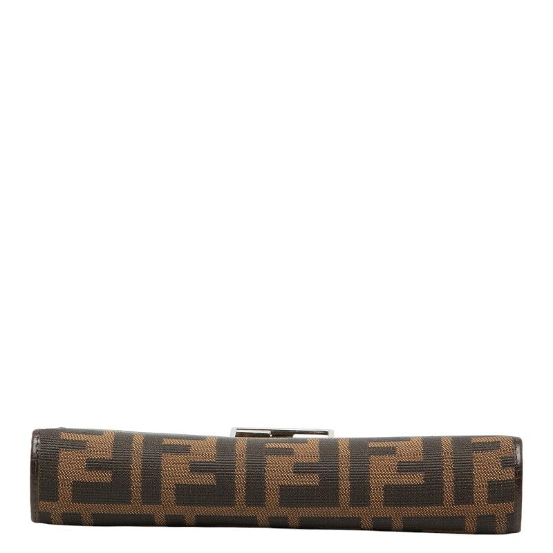 Fendi Zucca Wallet Brown Black Canvas Leather — view 3