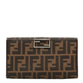 Fendi Zucca Wallet Brown Black Canvas Leather