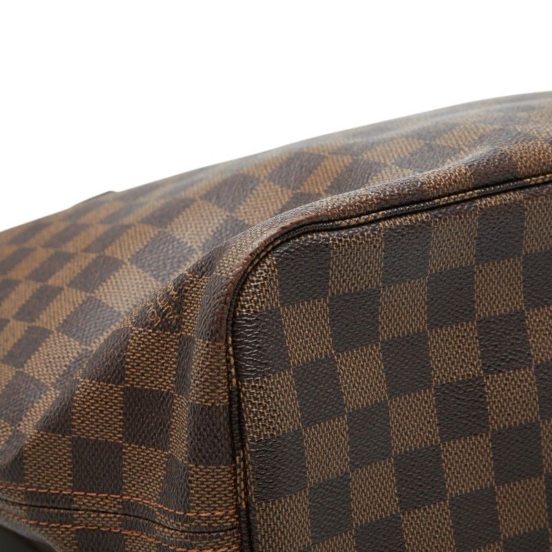 Louis Vuitton Damier Neverfull MM Tote Shoulder Bag Brown Leather — view 5