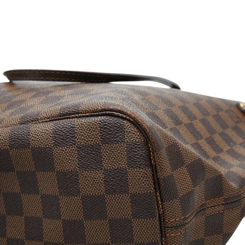 Louis Vuitton Damier Neverfull MM Tote Shoulder Bag Brown Leather — view 6