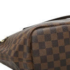 Louis Vuitton Damier Neverfull MM Tote Shoulder Bag Brown Leather — view 7