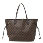 Louis Vuitton Damier Neverfull MM Tote Shoulder Bag Brown Leather