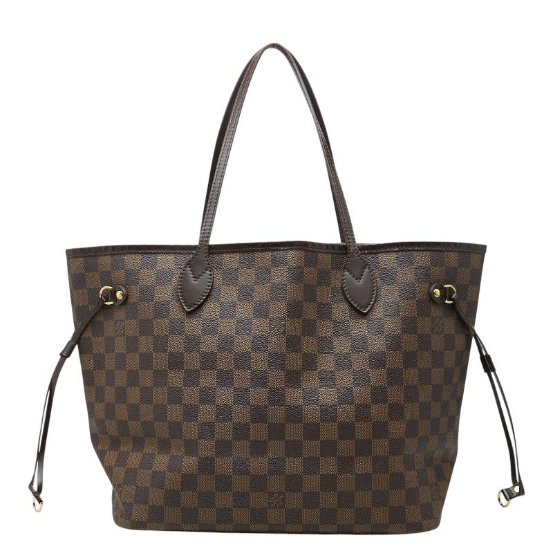 Louis Vuitton Damier Neverfull MM Tote Shoulder Bag Brown Leather