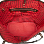 Louis Vuitton Damier Neverfull MM Tote Shoulder Bag Brown Leather — view 8