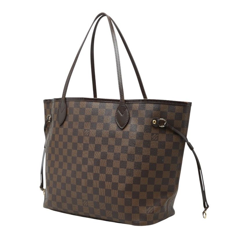 Louis Vuitton Damier Neverfull MM Tote Shoulder Bag Brown Leather — view 2