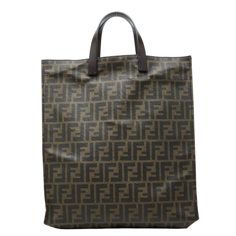 Fendi Zucca Tote Brown Leather