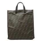 Fendi Zucca Tote Brown Leather